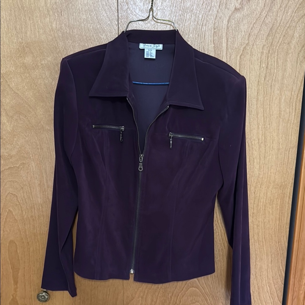 Elegant Purple Women's Jacket Skirt set